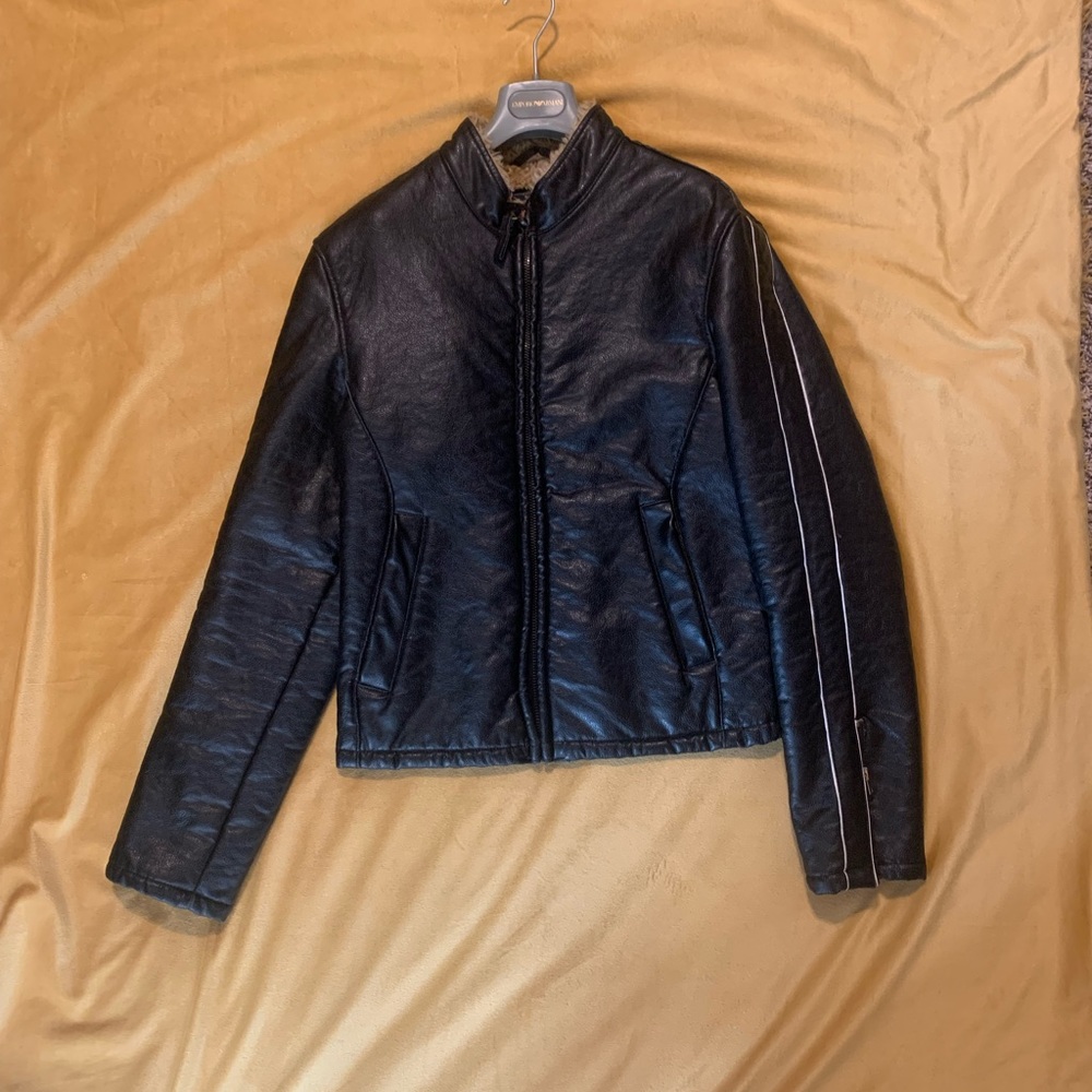 Armani leather jacket gently used